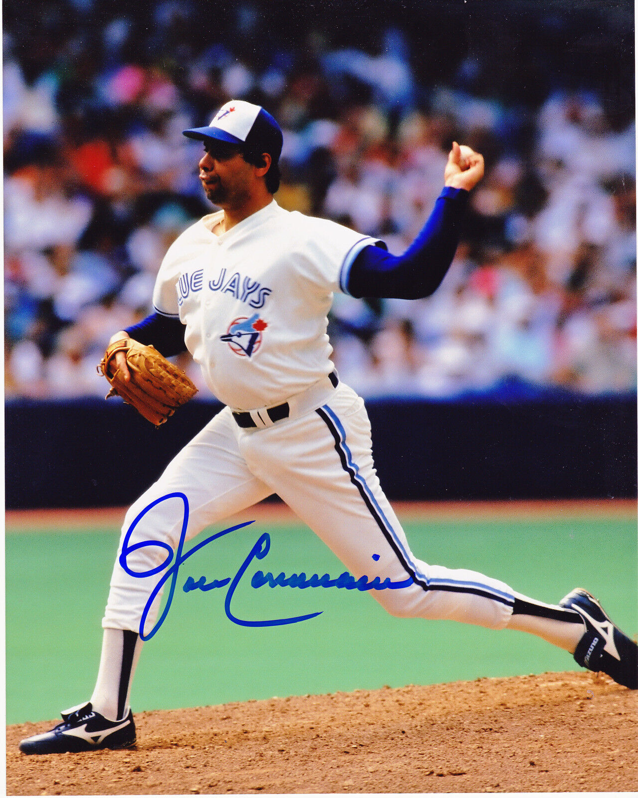 JOHN CANDELARIA TORONTO BLUE JAYS ACTION SIGNED 8x10