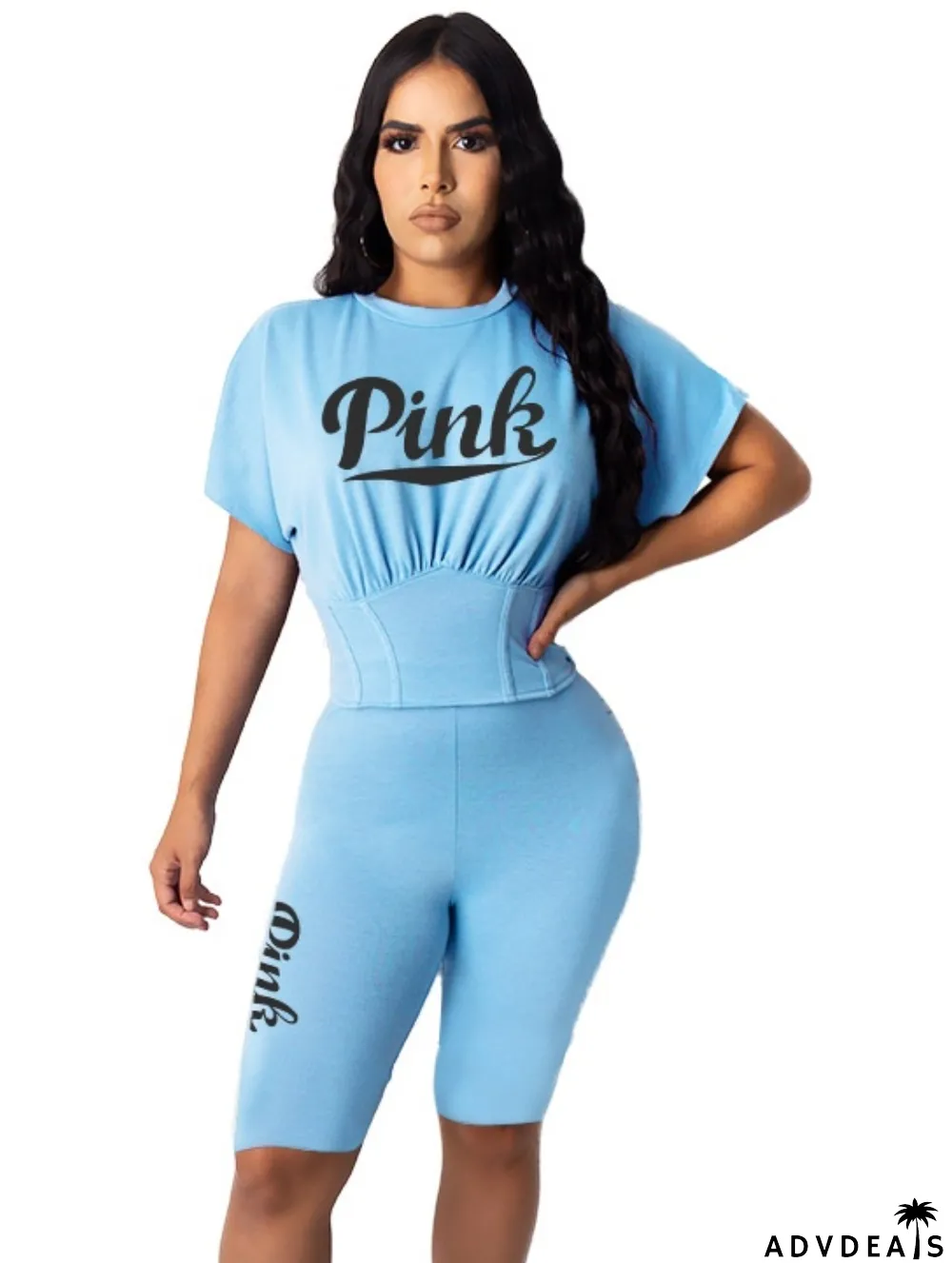 Summer Print Sexy Two Piece Bodycon Short Set