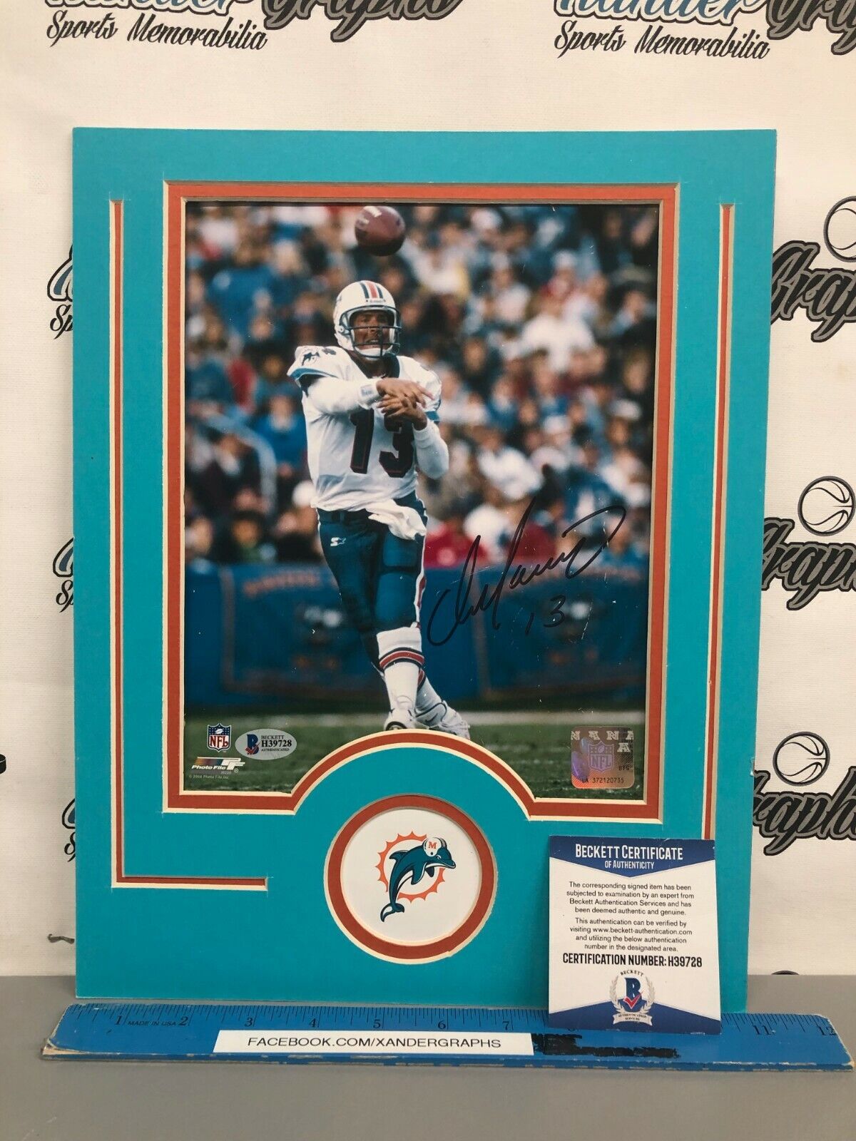 DAN MARINO MIAMI DOLPHINS HOF SIGNED MATTED 8X10 Photo Poster painting TO 11X14-BECKETT COA BAS