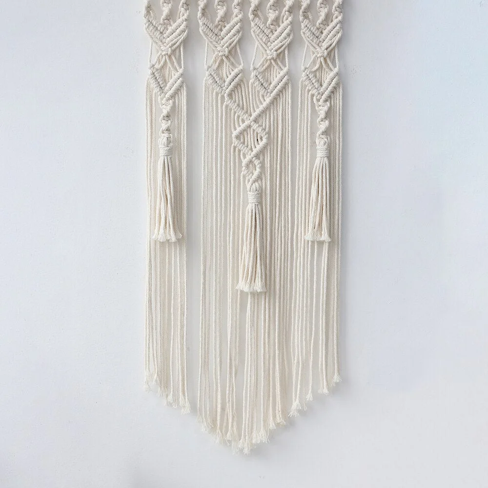 Macrame Wall Hanging Woven Boho Chic Wall Decor, Beautiful Geometric Wall Art for Apartment, Dorm Room Home Decoration
