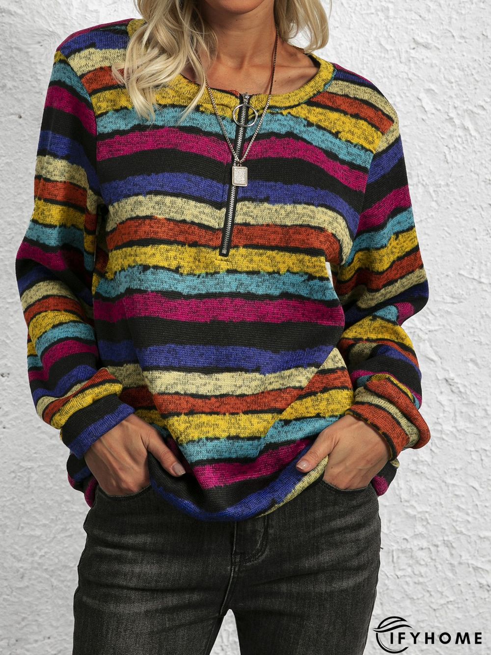 Vintage Long Sleeve Cotton-Blend Sweatshirt | IFYHOME