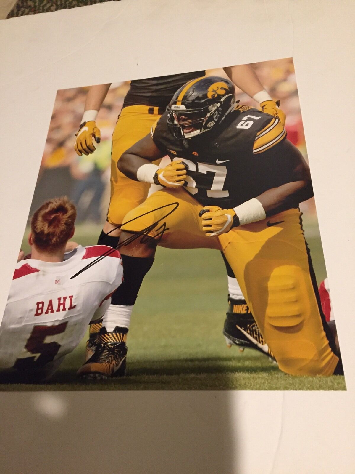Jaleel Johnson Iowa Hawkeyes hand signed autographed 8x10 football Photo Poster painting COA C