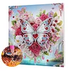 Framed Diamond Painting - Special Shaped - Butterflies and Flowers (25x25cm)