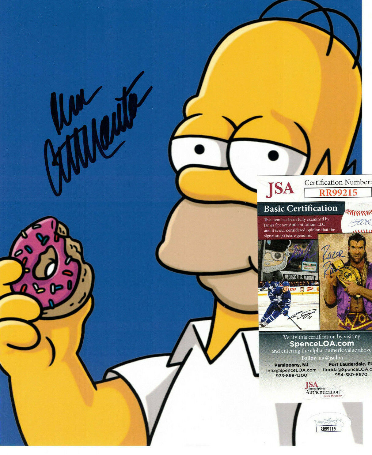 Dan Castellaneta Signed 8x10 Photo Poster painting, The Simpsons, Homer, Eating Donut, JSA COA