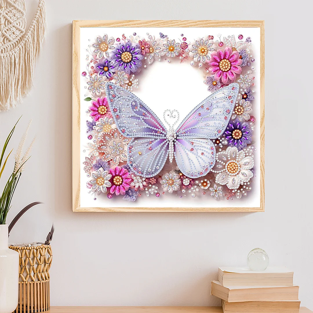White Butterfly - Partial Special Shaped Drill Diamond Painting Kits (Canvas|30*30cm)