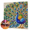 Framed Diamond Painting - Special Shaped - Peacock (25x25cm)