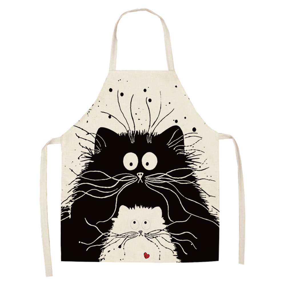 

Waterproof Cafe Shop Restaurant Apron Kitchen Painting Cat Print Aprons, 501 Original