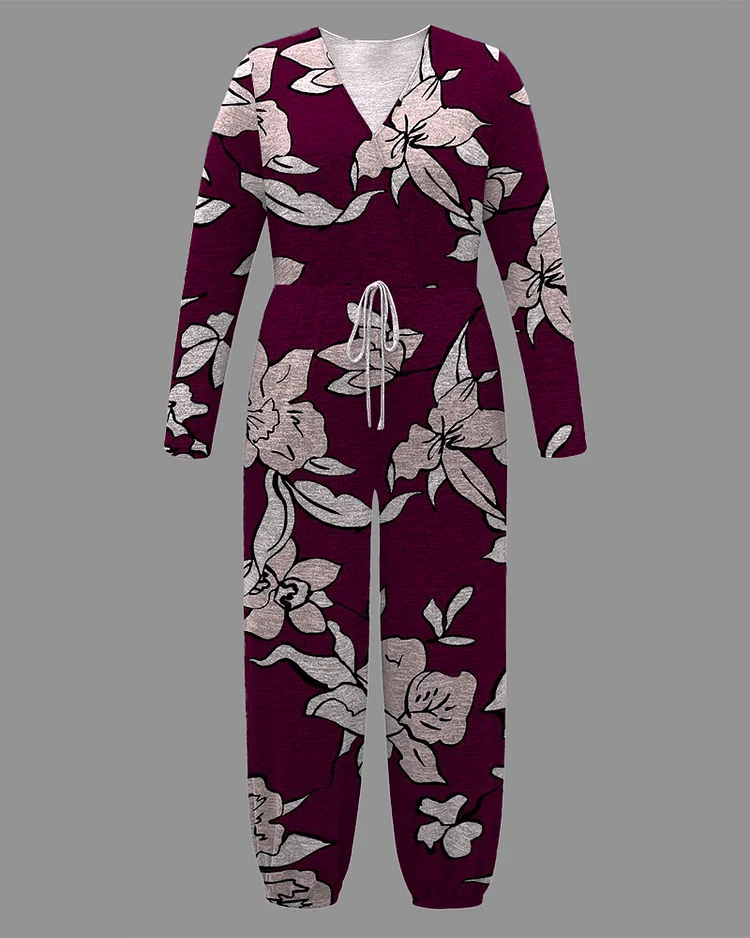 Women's Plus Size Fashion Prints Jumpsuit