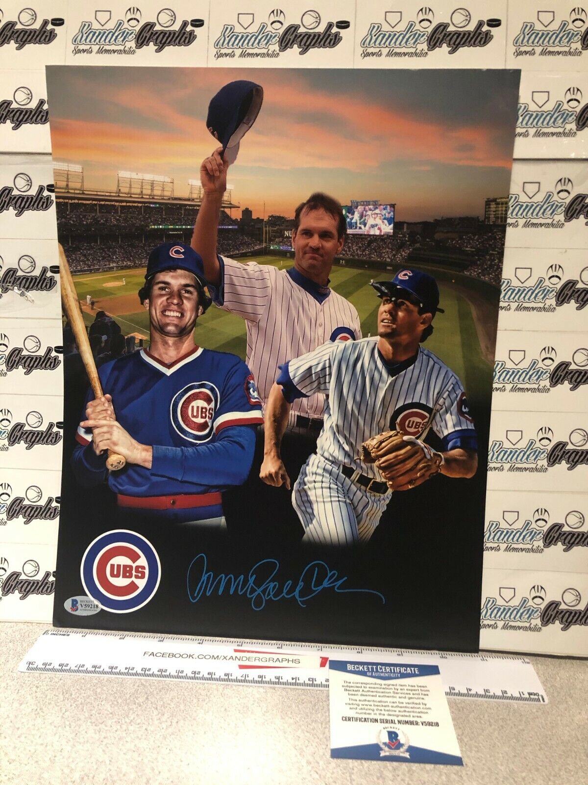 RYNE SANDBERG SIGNED AUTOGRAPHED 11X14 BASEBALL Photo Poster paintingGRAPH BECKETT BAS COA CUBS