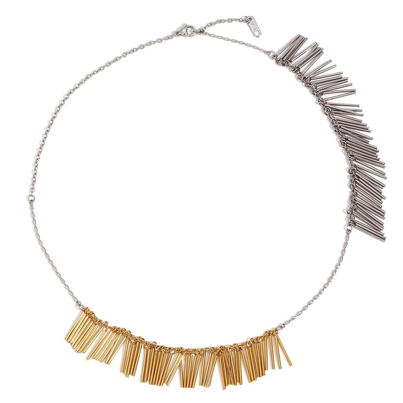 Casual Minimalist Geometric 304 Stainless Steel Titanium Steel 18K Gold Plated Tassel Necklace