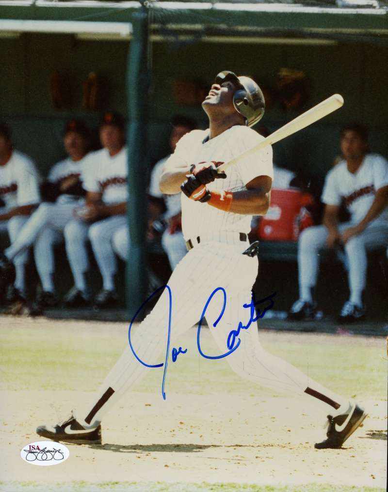 Joe Carter Original 1/1 Signed 8x10 Photo Poster painting Jsa Cert Sticker Authenticated Autogr