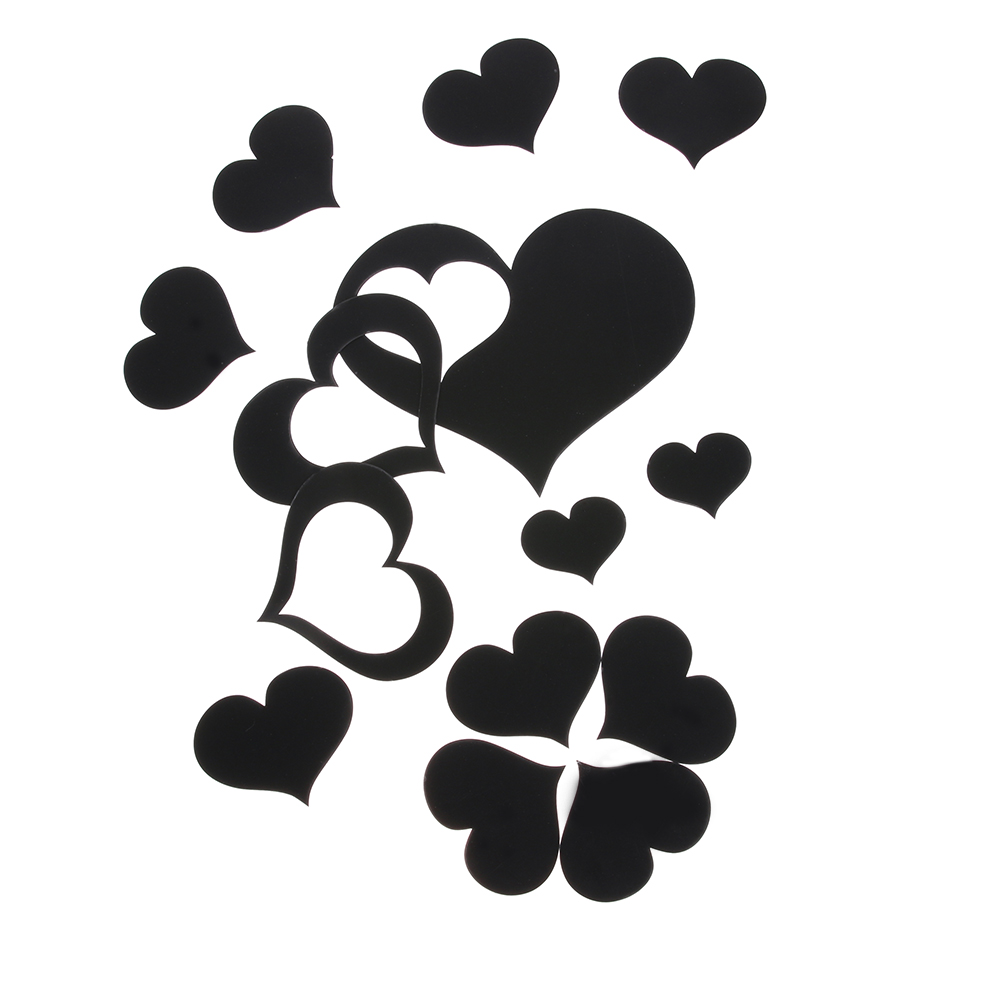 

14pcs Heart-shaped Mirror Wall Stickers Removable Art Home Wall Decor, 501 Original