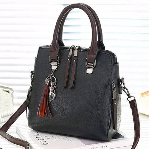 SWDF Leather Ladies HandBags Women Messenger Bags Totes Tassel Designer Crossbody Shoulder Bag Boston Hand Bags Hot Sale