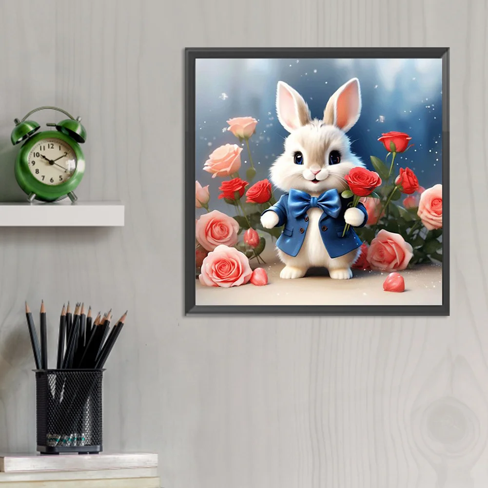 Diamond Painting - Full Round Drill - Flower Rabbit(Canvas|30*30cm)