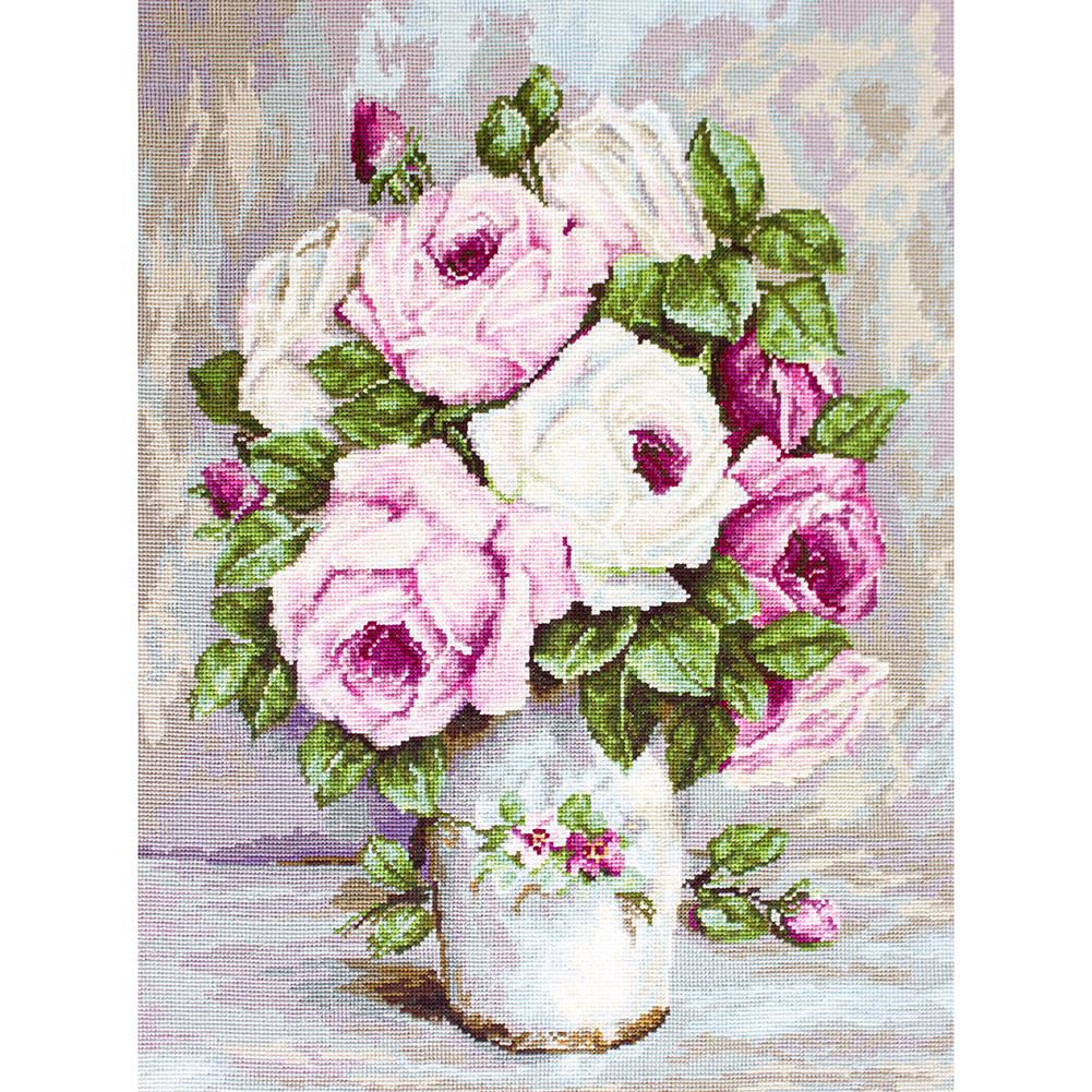 

Rose Flower - 11CT Stamped Cross Stitch - 40*50CM, 501 Original