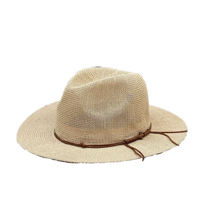 Can be rolls up for packing-Wide Brimmed Straw Hat 