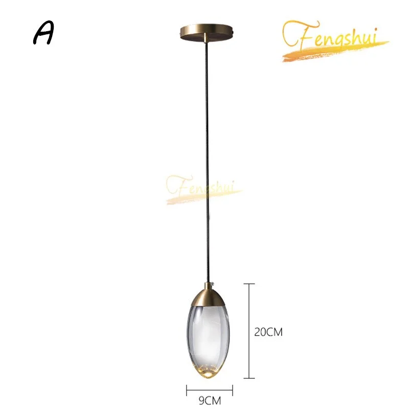 Nordic Luxury Glass LED Pendant Lights Lighting Modern Crystal Pendant Lamp LOFT Bedroom Bedside Hotel Living Room Hanging Lamps