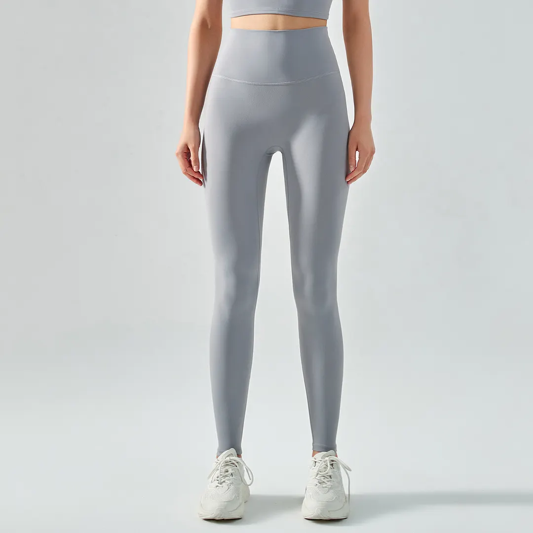 Buy Hergymclothing Rhino Gray no camel toe slim fit wide waist bubble peach super stretch tummy control non see through nylon gym yoga pants at an affordable price