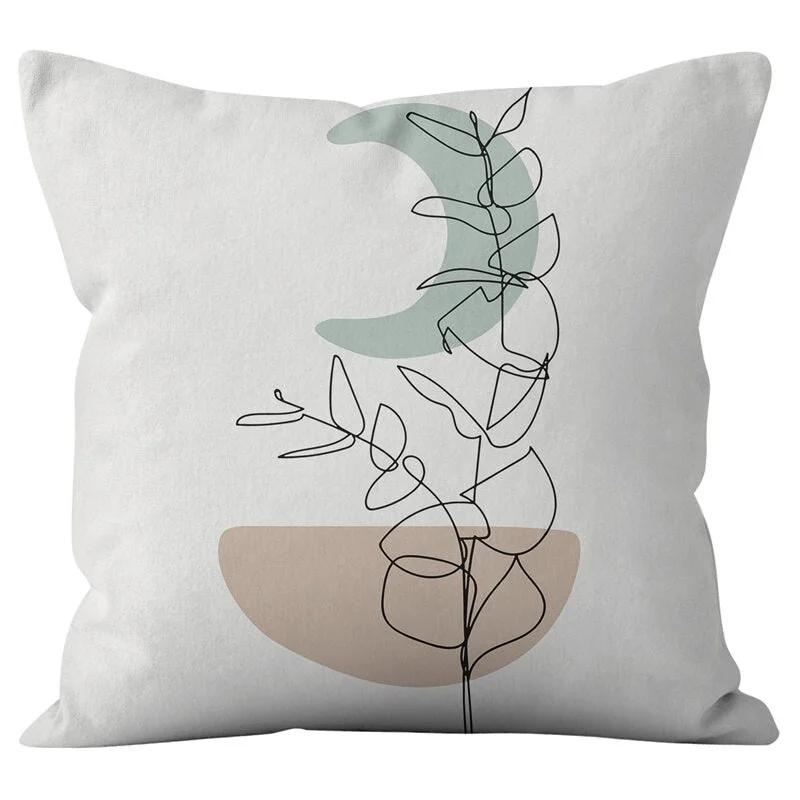 45*45cm Green Series Nordic Abstract Cushion Cover Geometric Throw Pillowcase Modern Minimalist Sofa Bed Decorative Pillows Case