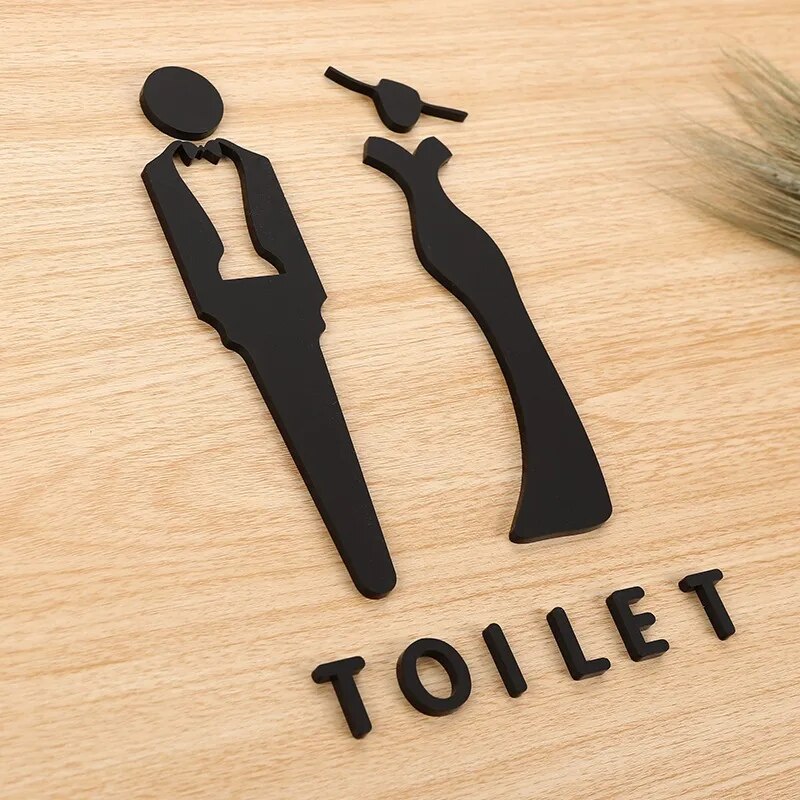 Athvotar Modern Toilet Sign Bathroom Logo Washroom Signage WC Door ...