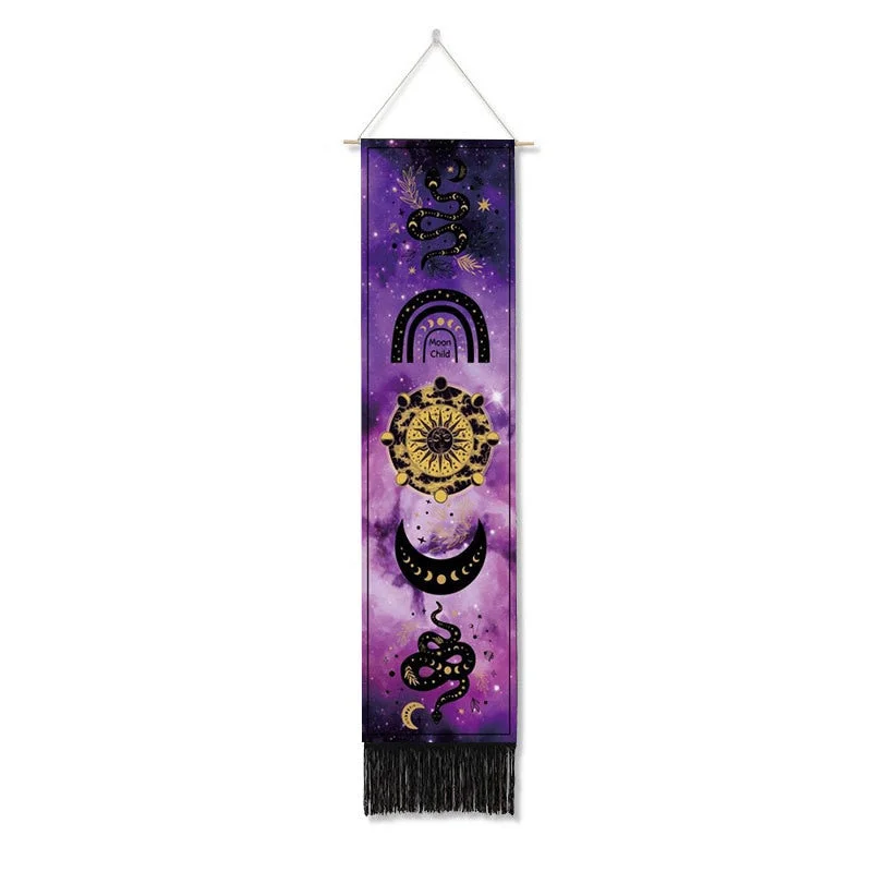 Tarot Witchcraft Wall Hanging Tapestry Bohemia Evil Eye Phase Tassel Tapestry Boho Art Tapestries For Bedroom  Office Decor