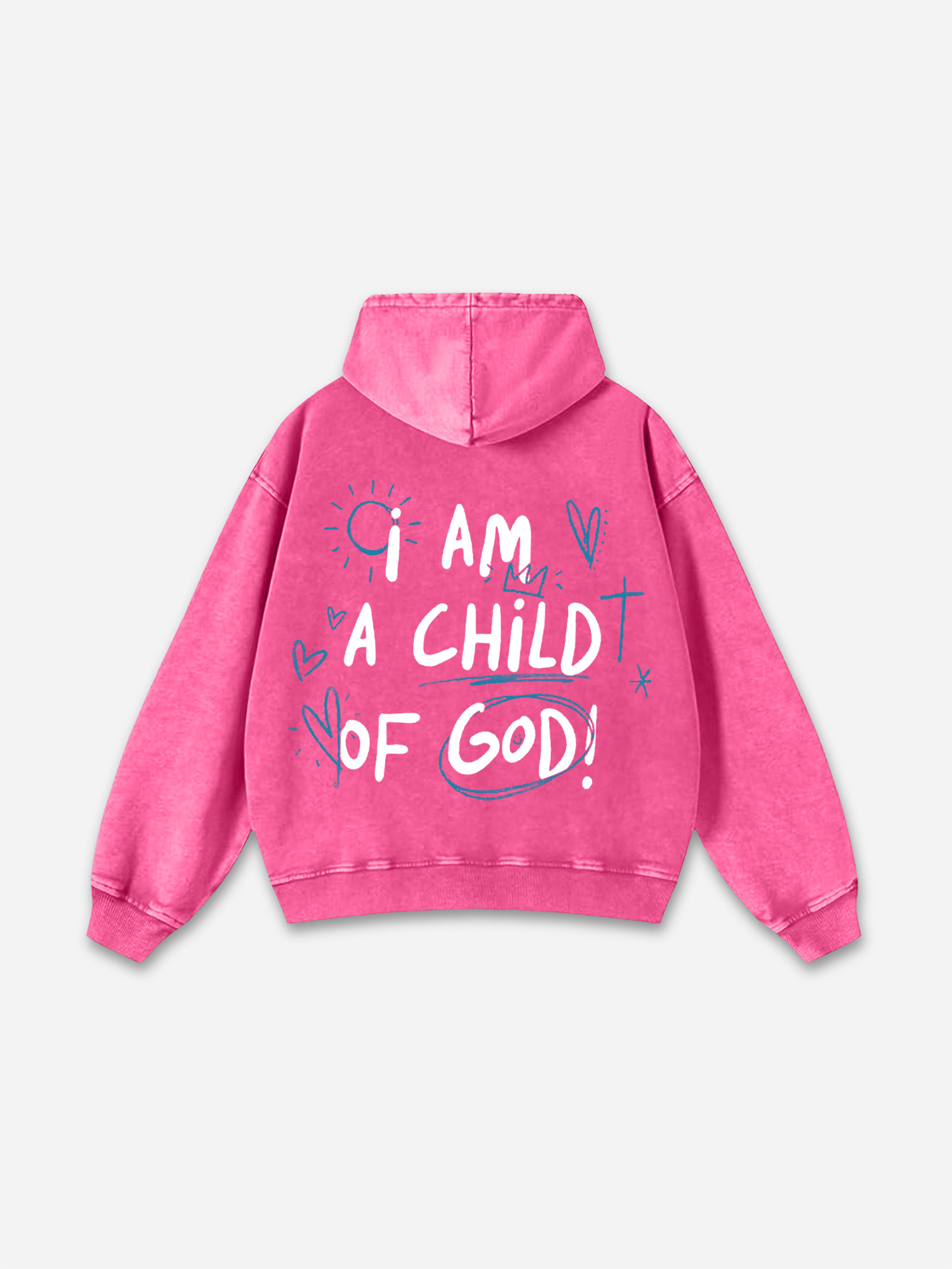 Sopula I Am A Child Of God Graphic Acid Washed Hoodie - SOPULA
