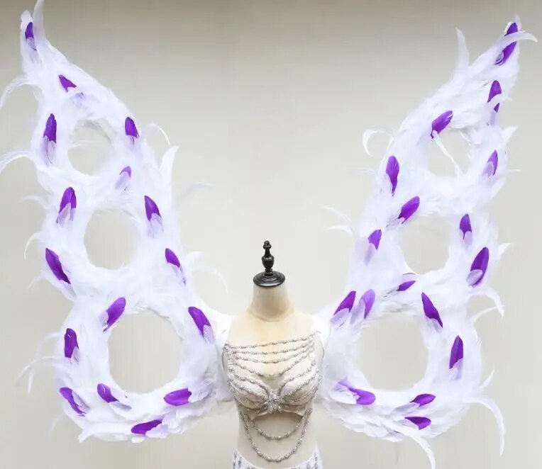VCSHOES White Feather Angel Wings Mold Props Dance Angel Wings Adult