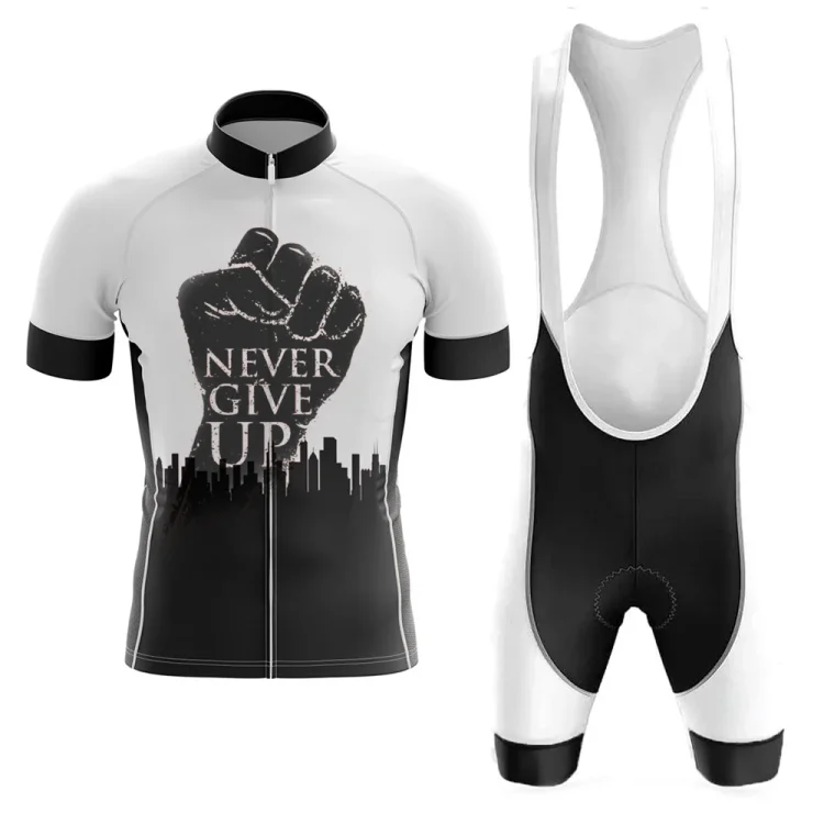 Never Give Up Men's Short Sleeve Cycling Kit