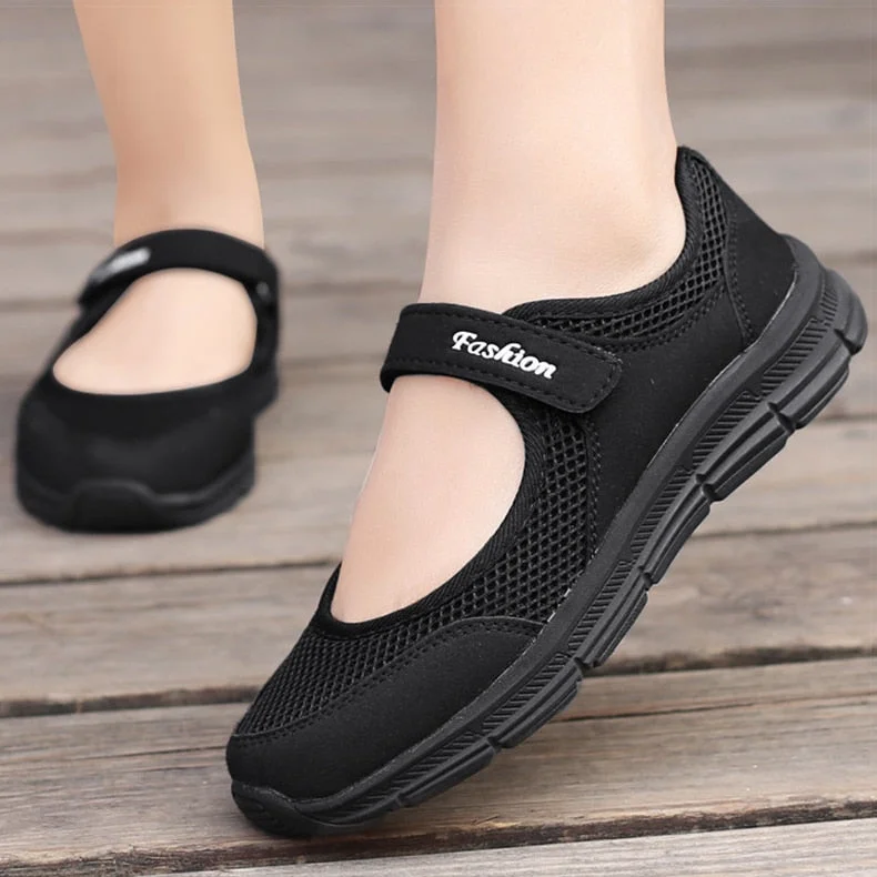 Women Flats Breathable White Shoes Women Lightweight Zapatillas Mujer Spring Autumn Flat Shoes Plus Size Casual Sneakers Female