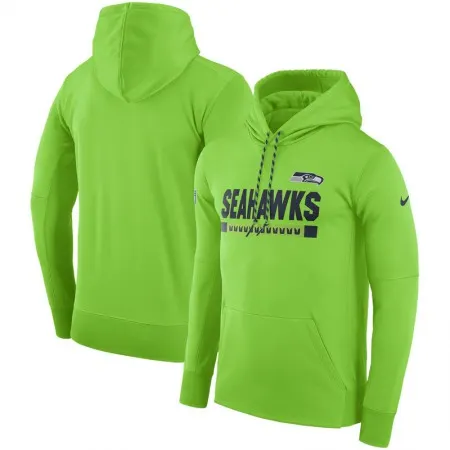 Men's Seattle Seahawks  Neon Green Sideline Team Name Performance Pullover Hoodie