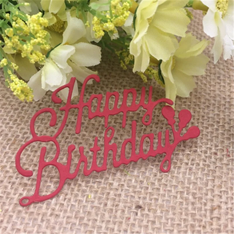 Wish letters happy birthday Metal cutting dies Stencil Scrapbooking Photo Album Card Paper Embossing Craft DIY Die Cut