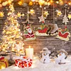 (US Only)5pcs Xmas Theme 2D Flat DIY Hanging Diamond Art Kits Home Wall Decoration Crafts