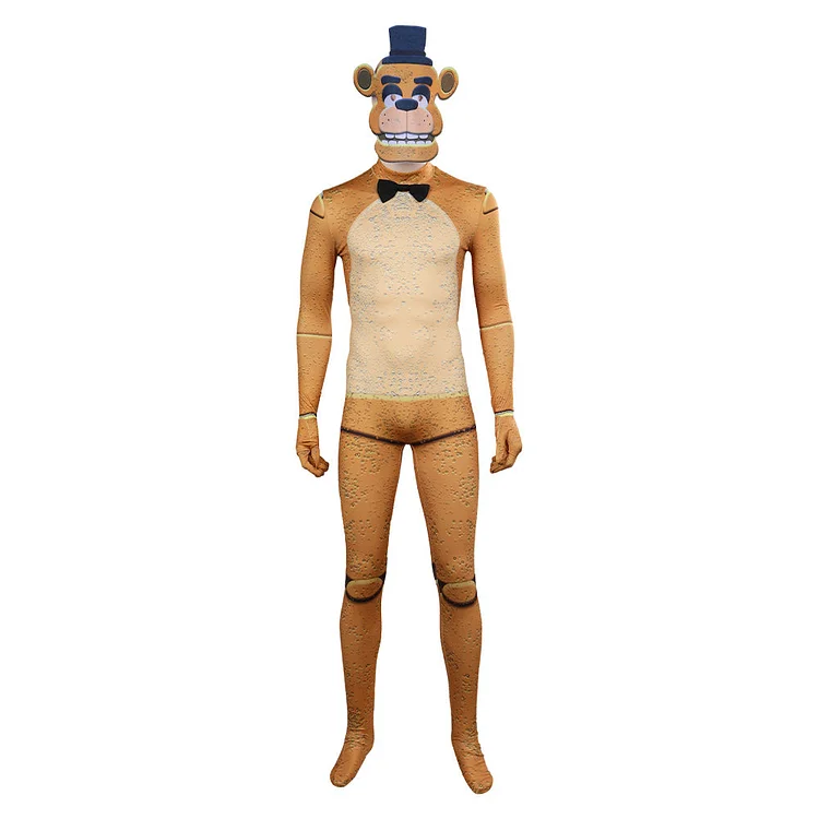 Horror Five Nights at Freddy's Freddy Yellow Jumpsuit Outfits Cosplay Costume Halloween Carnival Suit