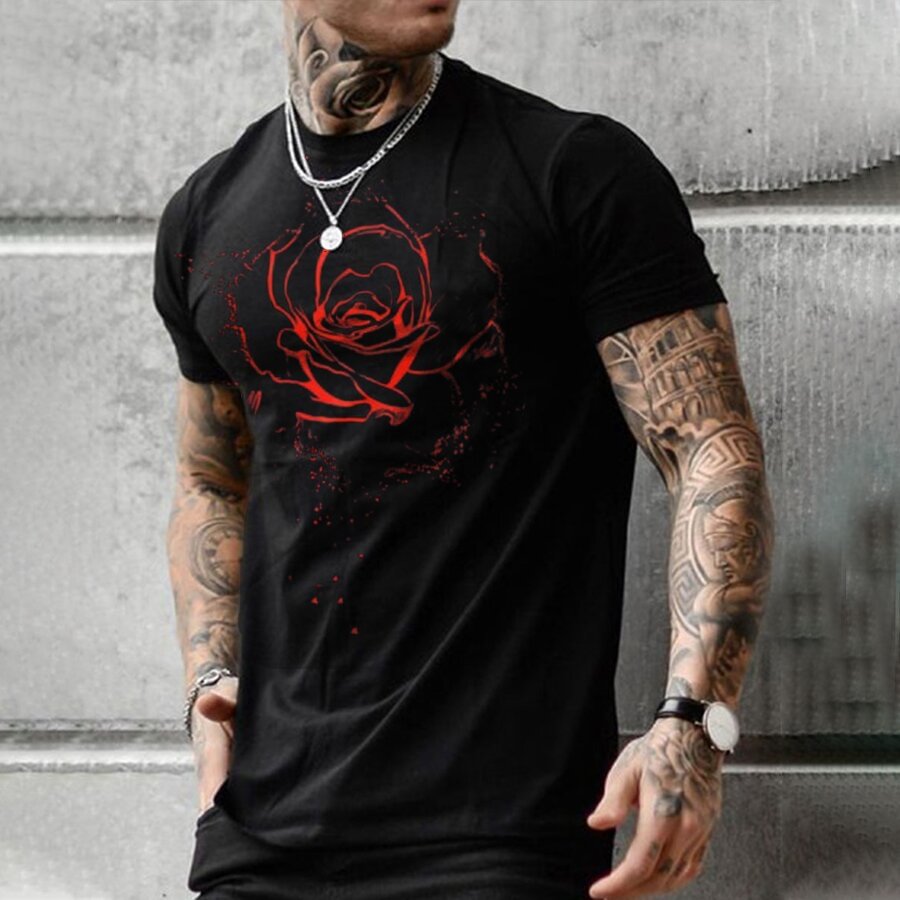 Rose Personality Short-sleeved T-shirt
