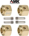 AMK 4pcs Brass Extended Wheel TRX4 Brass 6mm Wheel Hex Extended Adapter for RC Crawler TRX4 TRX-4 1/10 RC Hex Wheel Hubs Adapters (4pcs 6mm Wheel Hubs Adapters)