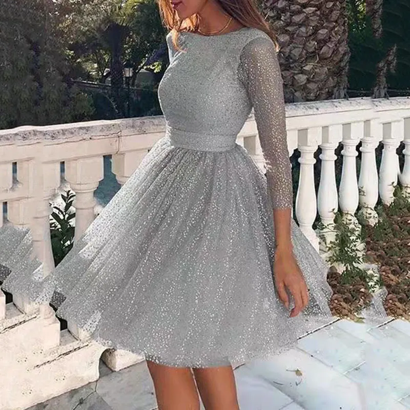 Uveng Uveng Ladies Fashioned Long Sleeve Dress High Waist Evening Cocktail Party Dresses Women's Fashion Costumes