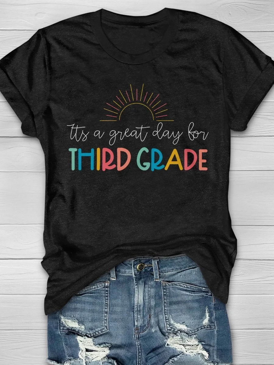 Third Grade Teacher Print Short Sleeve T-shirt