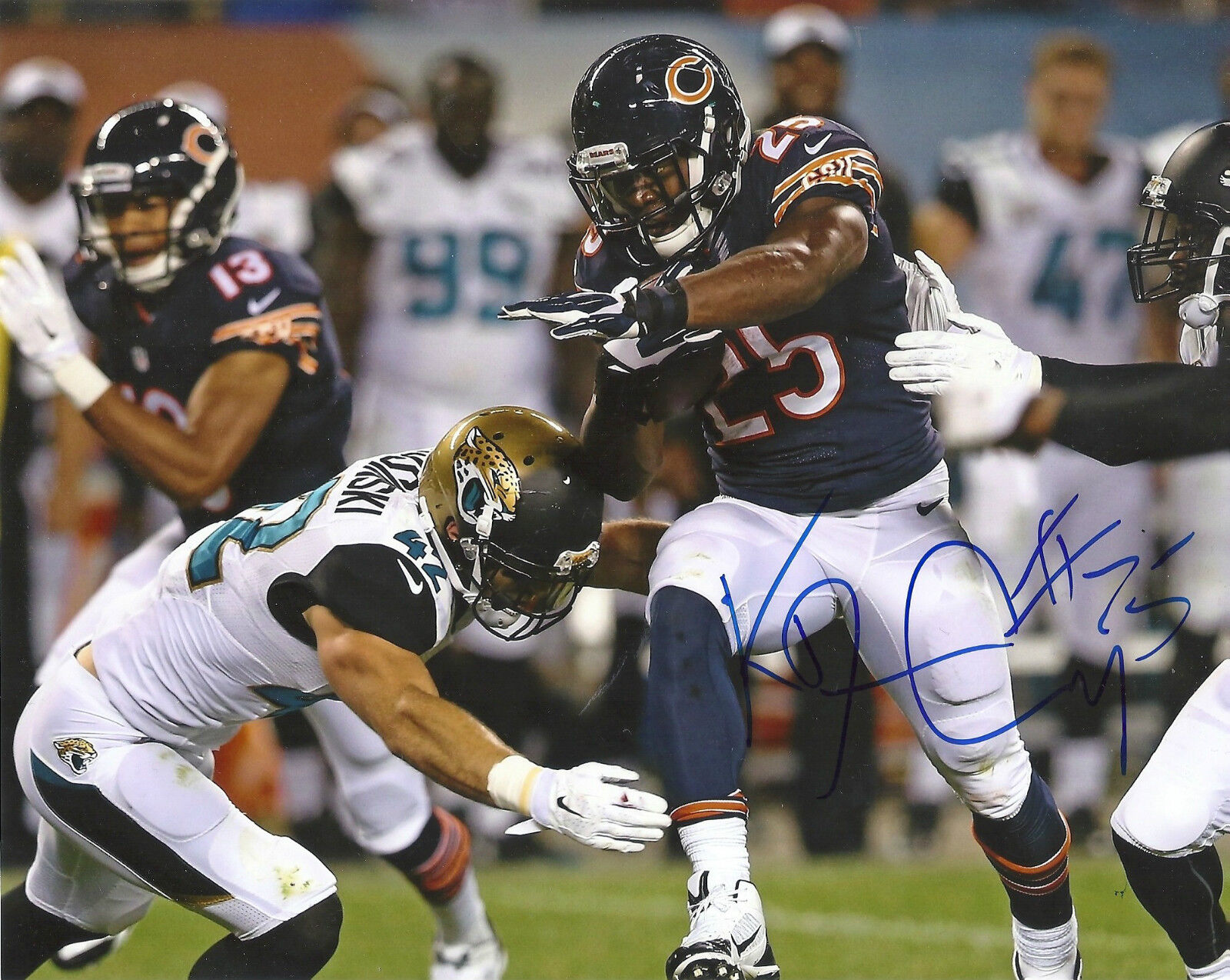 KA'DEEM CAREY 'CHICAGO BEARS' 2014 ROOKIE RUNNING BACK SIGNED 8X10 PICTURE *COA