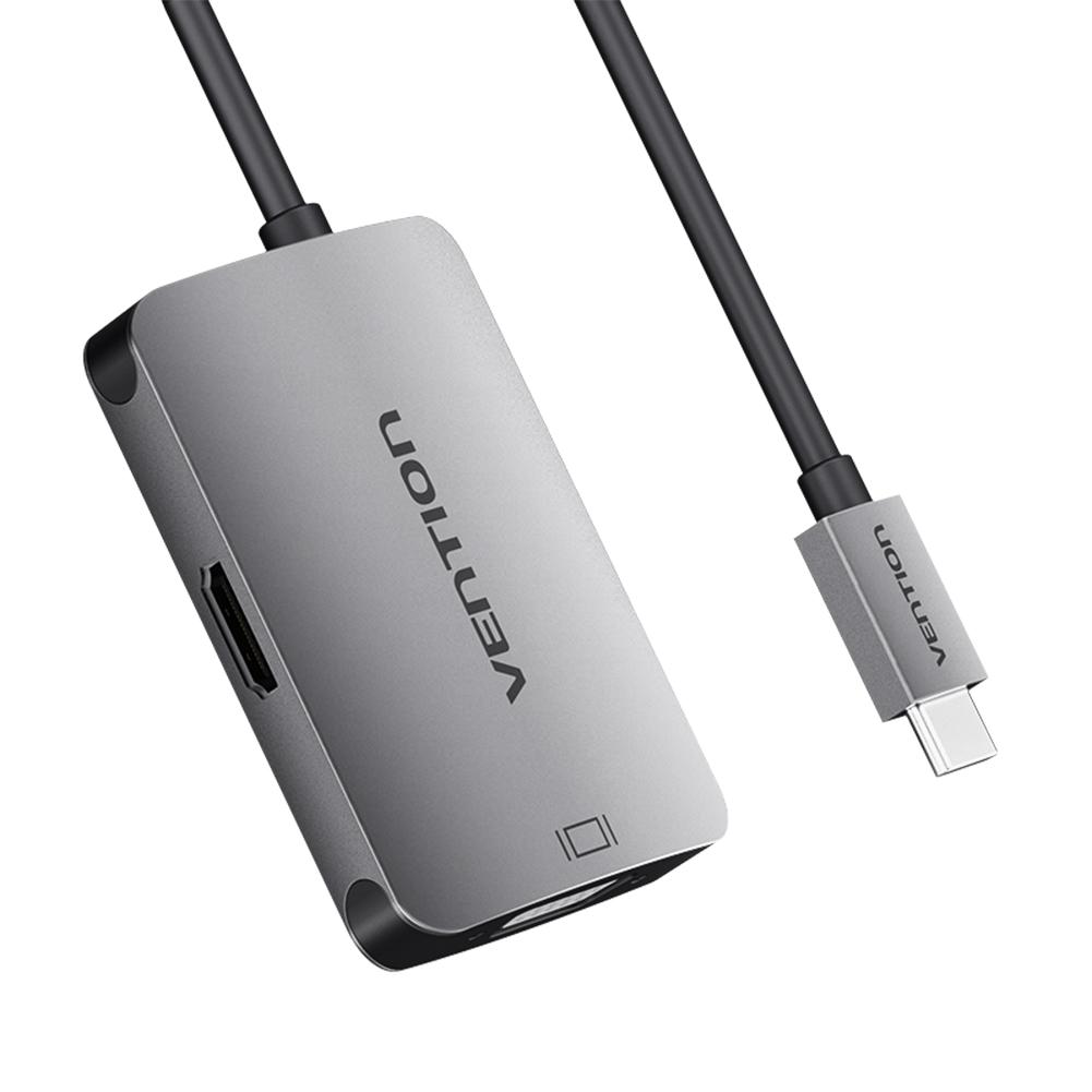 

Vention USB-C Hub Type-C to HDMI-compatible2.0 VGA PD Charging Port Adapter Cable Wire, 501 Original