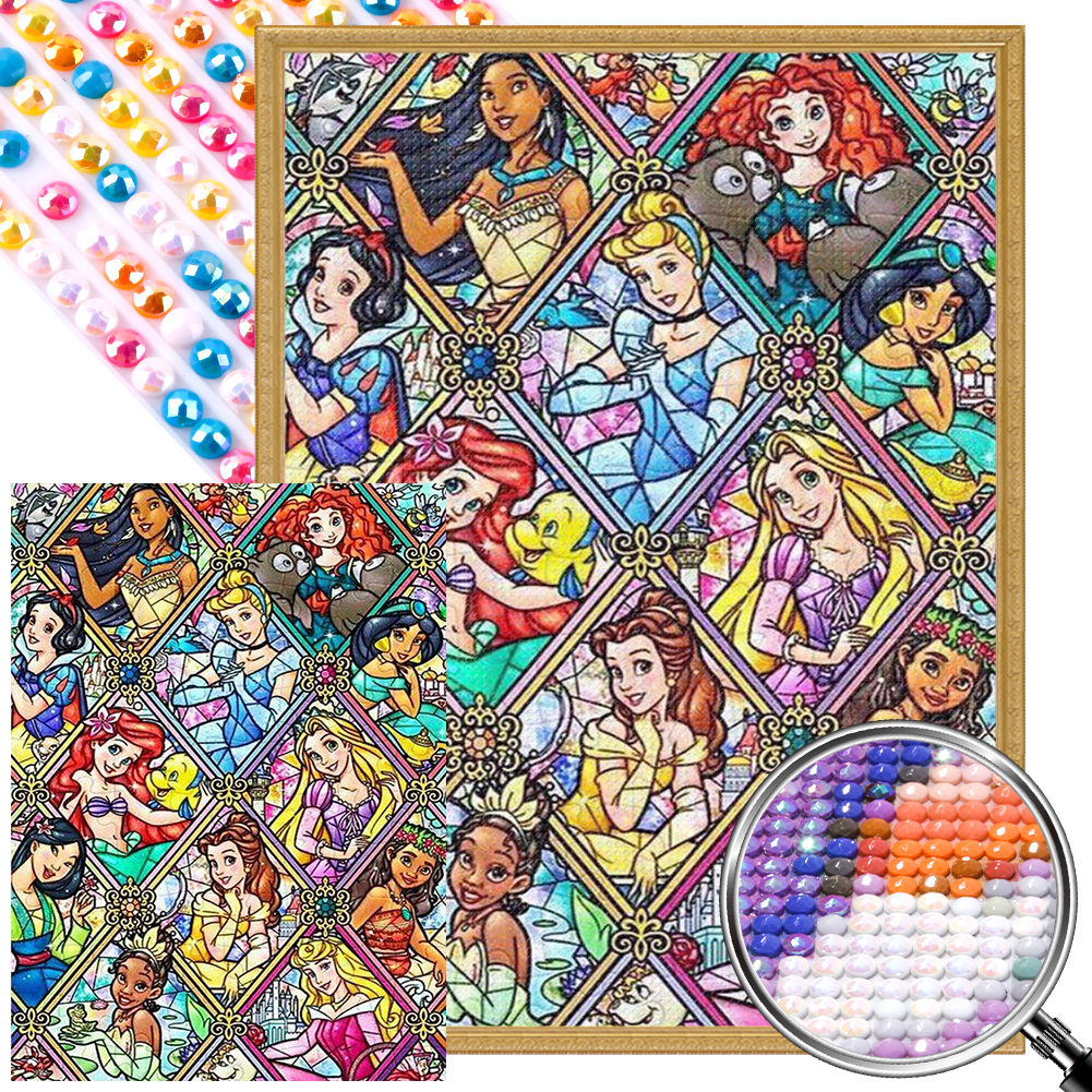 Disney Princess 40*55cm(picture) full round drill diamond painting with 4 to 12 colors of AB drill