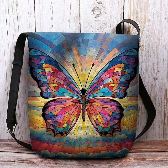 Style & Comfort for Mature Women Women's Butterfly Print Crossbody Bags Shoulder Bags