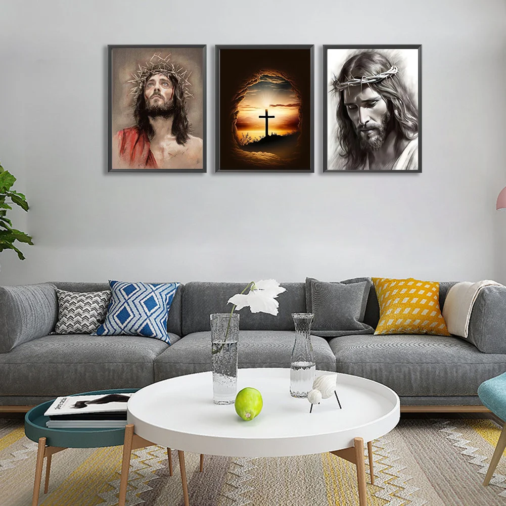 3pcs Diamond Painting - Full Round Drill - Faith(Canvas|30*40cm)