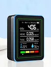 5-in-1 Indoor Air Quality Monitor USB Charging CO2 Detector with Temperature Humidity TVOC Display for Home Office Classroom Safety Monitoring