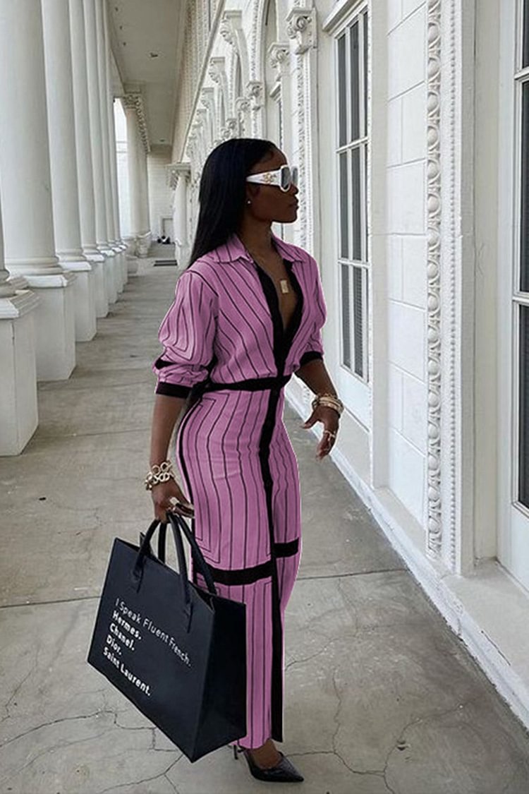 Fashion Stripes Long Blouse