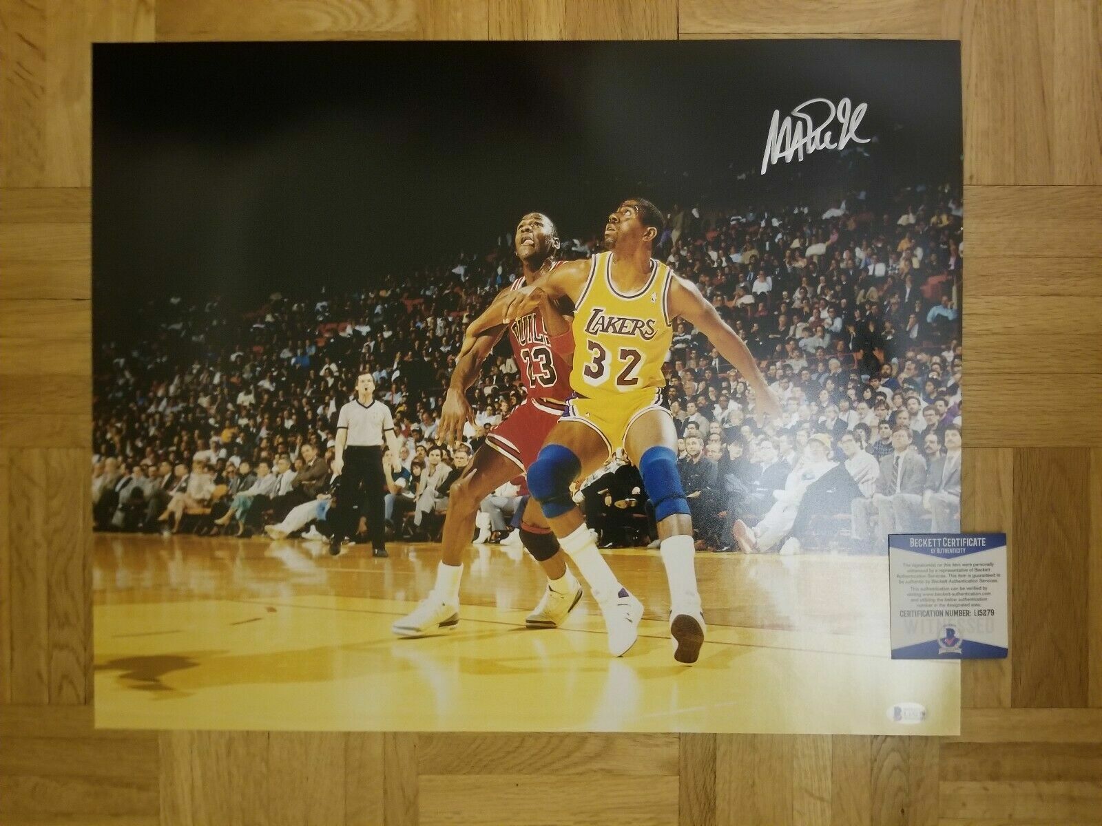 Magic Johnson signed Los Angeles Lakers 16x20 Photo Poster painting BAS