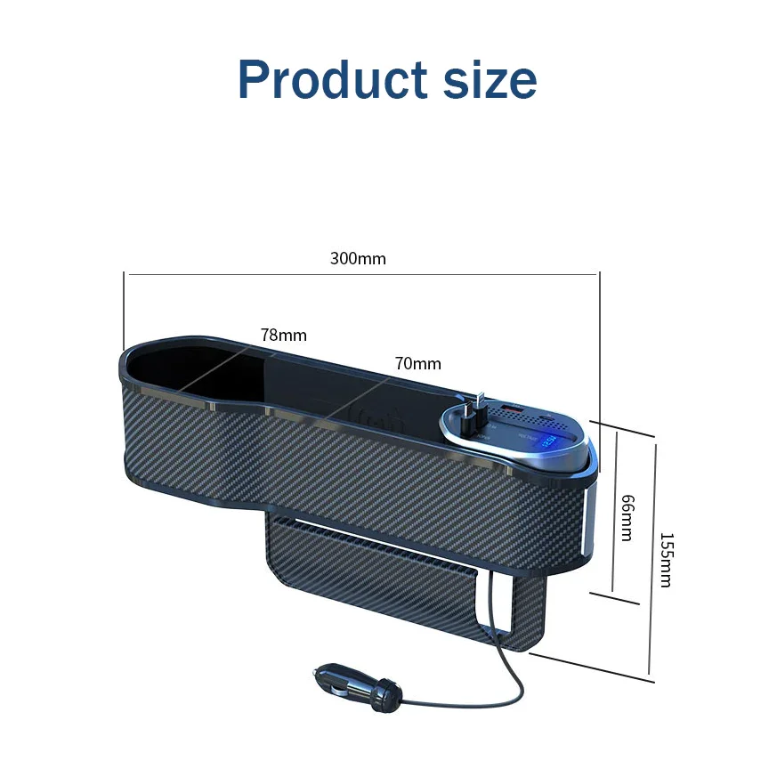 Super Fast Charging Car Charger Car Seat Seam Multifunctional Storage Box