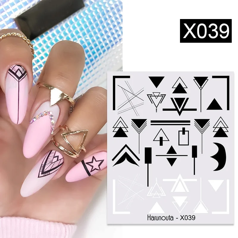 1PC Blooming Lavender Water Decals Harunouta Alphabet Leaves Flower Nail Art Transfer Watermark Sticker Slider Decoration-Nail Inspo
