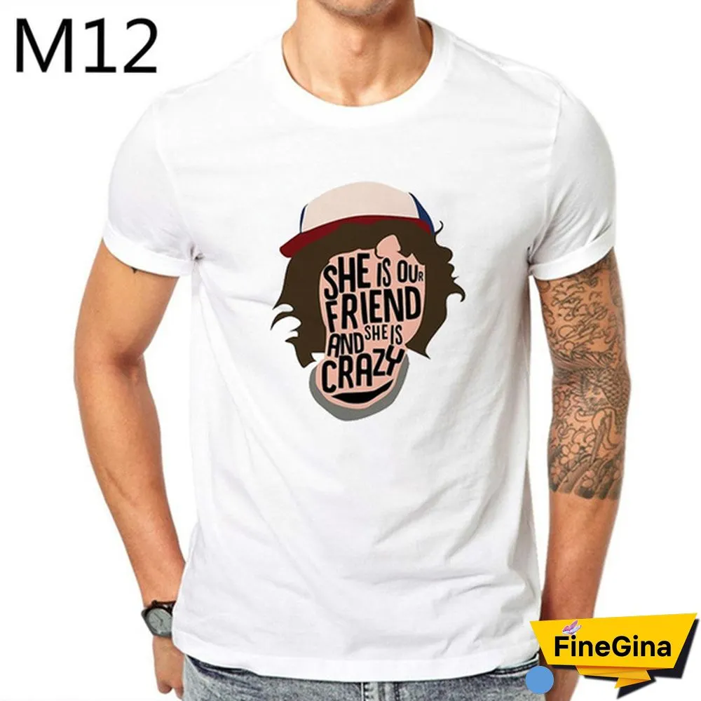 Men's Stranger Things Printed Cotton Crew Neck Men's T-Shirt