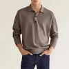 Polo Homme D&eacute;contract&eacute; &agrave; Col en V et Manches Longues