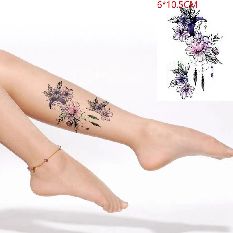 Waterproof Temporary Tattoo Sticker Small Cute Flower Plant Body Art Flash Tatoo Fake Tatto for Women Men